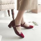 Panel Chunky Heel Mary Jane Shoes