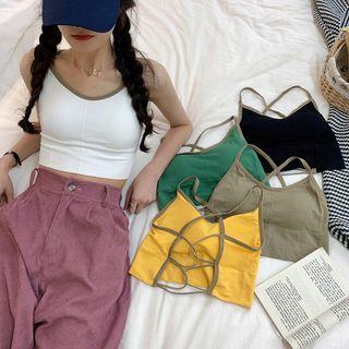 Contrast Trim Cross-strap Camisole Top