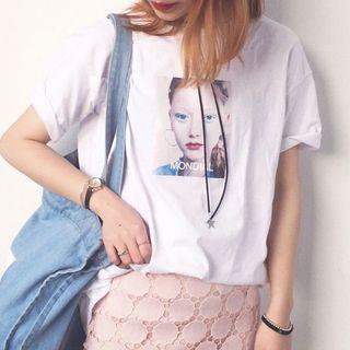 Print Linen Cotton Short-sleeve T-shirt