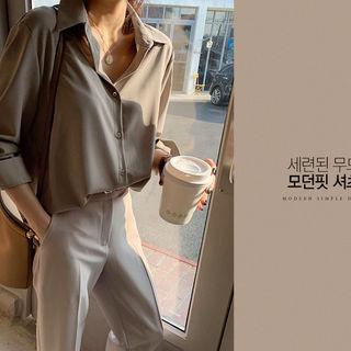 Colored Plain Crepe Shirt
