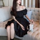 Off Shoulder Puff-sleeved Dress