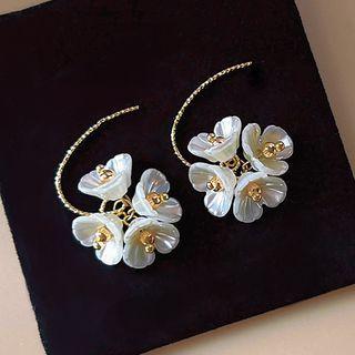 Flower Alloy Earring 1 Pair - C-676 - White - One Size