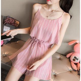Pinstriped Spaghetti Strap Playsuit