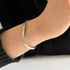 Twisted Sterling Silver Open Bangle 925 Sterling Silver - Silver - One Size