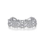 Fashion And Elegant Geometric Texture Bracelet With Cubic Zirconia Silver - One Size