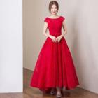 Short-sleeve Evening Gown