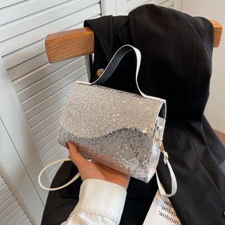 Top Handle Sequin Crossbody Bag
