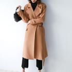 Notch Lapel Buckled Trench Coat