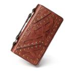 Studded Faux Leather Long Wallet As Shown In Figure - One Size