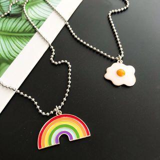 Alloy Rainbow / Egg Pendant Necklace