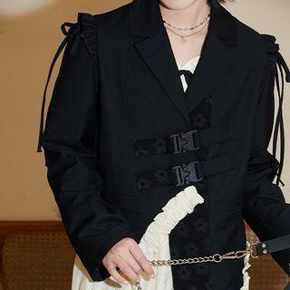 Snap Buckle Irregular Blazer