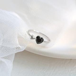 Heart 925 Sterling Silver Open Ring As Shown In Figure - One Size