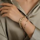 Set: Alloy Bracelet + Chunky Chain Bracelet