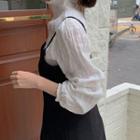 High-neck Shirred Blouse