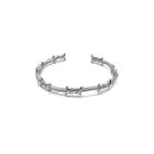Thorns Stainless Steel Open Bangle Silver - 6.5cm