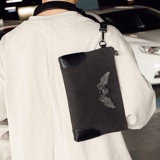 Embellished Zip Clutch Black - One Size