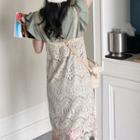 Short-sleeve T-shirt Dress / Strappy Lace Dress