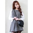 Mock Two-piece Tweed Mini Dress