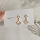 Geometric Drop Earring One Pair - White Geometry Square Earring - One Size
