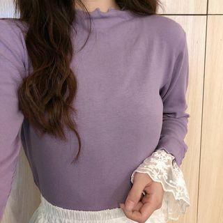 Long-sleeve Lace Detail Top