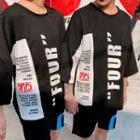 3/4-sleeve Letter T-shirt / Shorts