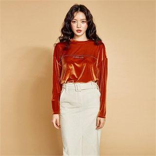 Belted Corduroy Pencil Skirt