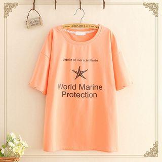 Marine Print Short-sleeve Top