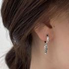 Lettering Alloy Dangle Earring 1 Pair - Earrings - Silver - One Size