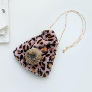 Furry Drawstring Crossbody Bucket Bag
