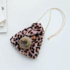 Furry Drawstring Crossbody Bucket Bag