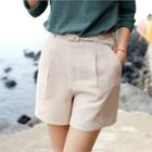 Linen Shorts With Belt