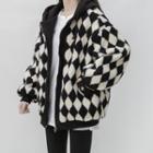 Pattern Fleece Zip-up Jacket