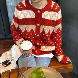 Christmas Open Front Knit Cardigan