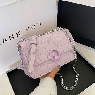 Stitched Hoop Accent Crossbody Bag