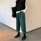 Plain Long-sleeve Loose-fit T-shirt / Lettering Vest / Loose-fit Pants