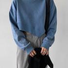 Asymmetric-hem Cropped Sweatshirt
