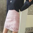 Lace H-line Miniskirt