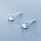 925 Sterling Silver Moonstone Stud Earring Silver - One Size