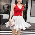 Set: Knit Tank Top + A-line Skort