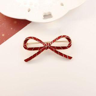 Bow Brooch Pin 1 Pc - Red & Gold - One Size