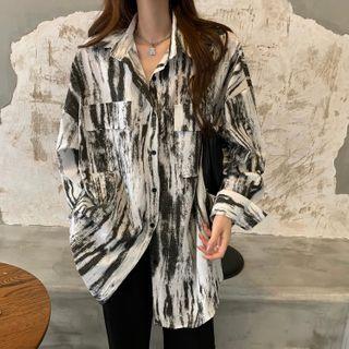 Printed Shirt Shirt - Black & White - One Size