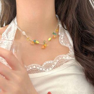 Resin Alloy Choker Yellow & Orange & Transparent - One Size