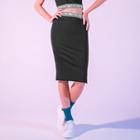 Letter Print Band-waist Skirt