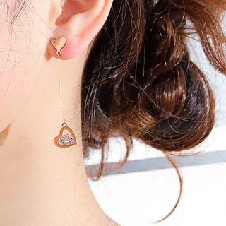 Stainless Steel Rhinestone Dangle Earring 582 - Earring - One Size