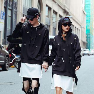 Couple Matching Panel Long-sleeve Hoodie