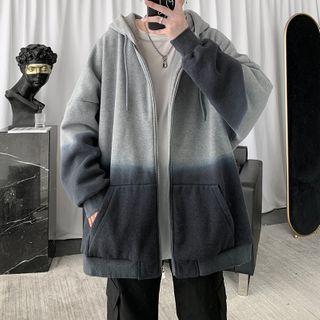 Gradient Zipped Hooded Jacket
