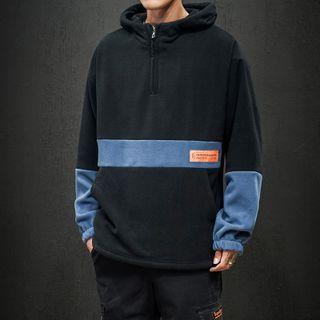 Long-sleeve Panel Half Zip Hoodie