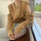 Cold-shoulder Chunky Knit Sweater
