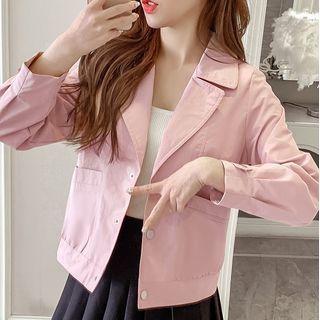 Clasp-front Cropped Jacket