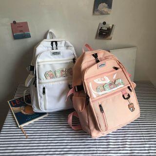 Transparent Pocket Plain Zip Backpack